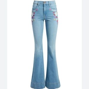 Alice + Olivia High Waist Bell in Tease Me Embroidered